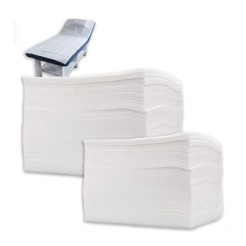200PCS Disposable Bed Sheets, Disposable Massage Table Sheets, Disposable Bed Covers for SPA Lash Wax Tattoo Salon, Non Woven Fabric, 71" x 31" White - color: White-200pcs