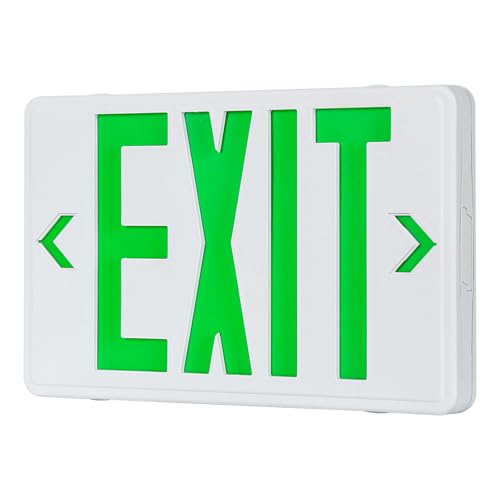 Universal Green Light LED Exit Sign OSHA Commercial, 1 Pack - color: White Housing+Green Letter, size: 1 Pack