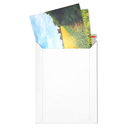 ValBox 6x8 Self Seal Photo Document Mailers 25 Pack Stay Flat White Cardboard Envelopes, 6.25 x 8.25 Inches - color: White