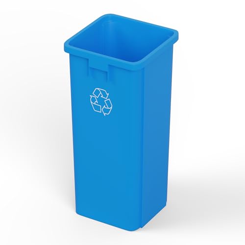23 Gallon Blue Square Commercial Trash Garbage Can | Outdoor Office Restaurant School Kitchen - color: Blue, size: 23 Gallon, style: Trash Can