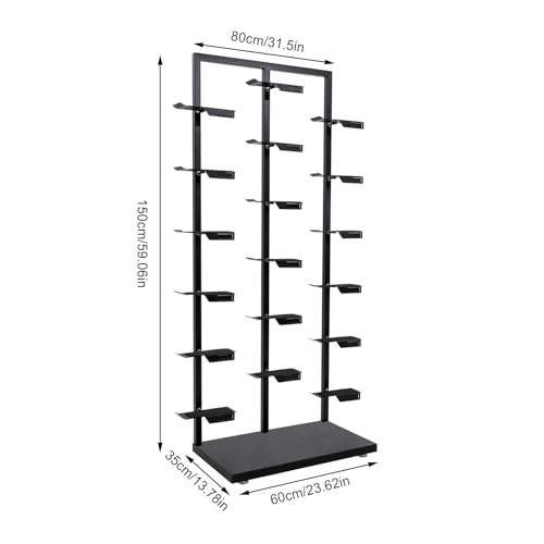Commercial Clothing Store Shoe Rack, Retail Boutique Shoe Display Shelf Large Free Standing Shoe Shelf Shoe Organizer Stand Shoe Display Shelf Shoe Tower Rack for Home Store (Black) - color: Black