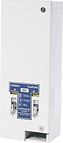 Hospital Specialty Co. Sanitary Napkin/Tampon Dispenser, Coin, Metal, 10 x 7.25 x 24, White