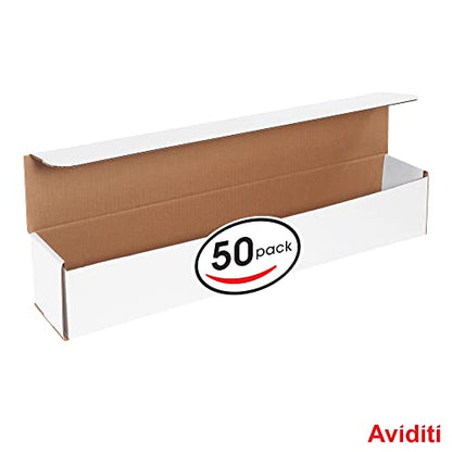 BOX USA Mailer Boxes Large 24"L x 4"W x 4"H 50-Pack - Corrugated Cardboard Box for Shipping, Moving, Mailing, Packing, Packaging and Storage