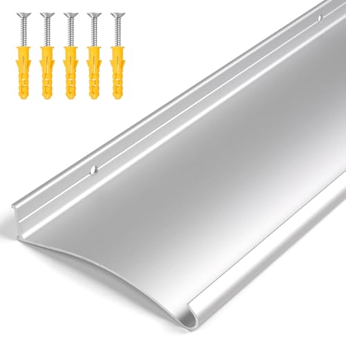 4" Extra-Wide Door Rain Drip Guard, 40" L Heavy Duty Aluminum Thickened Window Door Rain Deflector, Door Drip Cap, 0.8" Height Overhead Drip Edge (Silver) - size: 40in-Silver