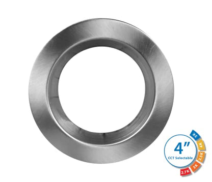 DLR4(v6) 4-inch Nickel Selectable Recessed LED Downlight (DLR4607120SNK) - color: Nickel, style: 1-Pack