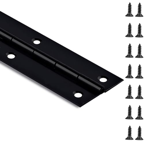 Black Piano Hinge 30 Inch x 2 Inch Open Width - color: Black, size: 30" Long x 2" Overall Width