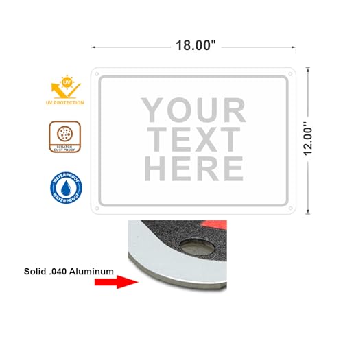 Custom Metal Sign, Personalized Outdoor Aluminum Sign, 18x12 in - color: Solid, size: 12x18 inches
