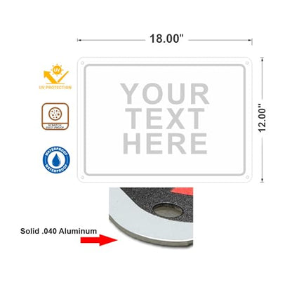 Custom Metal Sign, Personalized Outdoor Aluminum Sign, 18x12 in - color: Solid, size: 12x18 inches