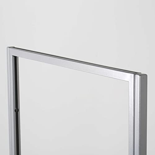 M&T Displays Metal Eco Info Board Silver 18x24 Inches Slide-In Poster Sign Holder 1 Tier Double Sided Floor Standing Pedestal Advertising Display with Backing and Anti-Glare PET Cover - color: Silver, size: 18x24 - 1-tier
