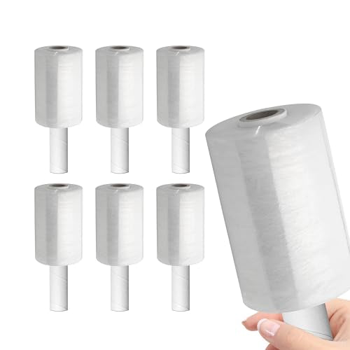 5" x 1000' Roll -80 Gauge Thick + Hybrid Technology with Dispenser,6 Pack Stretch Packing Wrap, Plastic Pallet Shrink Film, Clear (SF18003) (6 Pack) - size: 6 PACK