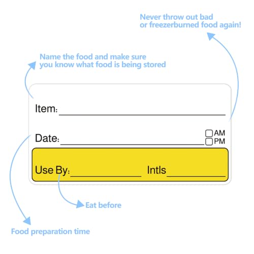 2 Rolls 1000 Pcs 1 inch X 2 inch Restaurant Quality Shelf Life Food Rotation Labels, Self-Adhesive Removable for Reusable Containers, Food Safety Date Sticker, Leftover Labels (Double-Yellow-Black) - style: Double-Yellow-Black