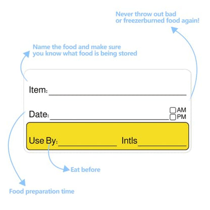2 Rolls 1000 Pcs 1 inch X 2 inch Restaurant Quality Shelf Life Food Rotation Labels, Self-Adhesive Removable for Reusable Containers, Food Safety Date Sticker, Leftover Labels (Double-Yellow-Black) - style: Double-Yellow-Black