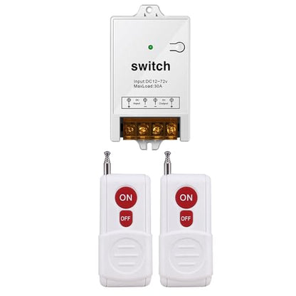 Wireless Remote Switch, DC12-72V On/Off Switch for Anti-Theft Alarms, Security Systems Roller Lind Door, etc