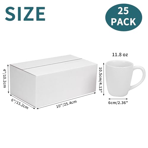Calenzana 10x6x4 Shipping Boxes Set of 25, White Corrugated Cardboard Box for Mailing Small Business Packing Gifts - size: 10x6x4, style: 25 Pack