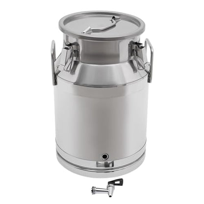 Milk Bucket With Faucet,Stainless Steel Milk Can Large Liquid Container Storage,With Sealing Lid and Carry Handle,for Wine, Oil Storage Transport (30L/8 Gal,w/Faucet) - size: 30L/8 Gal,w/Faucet