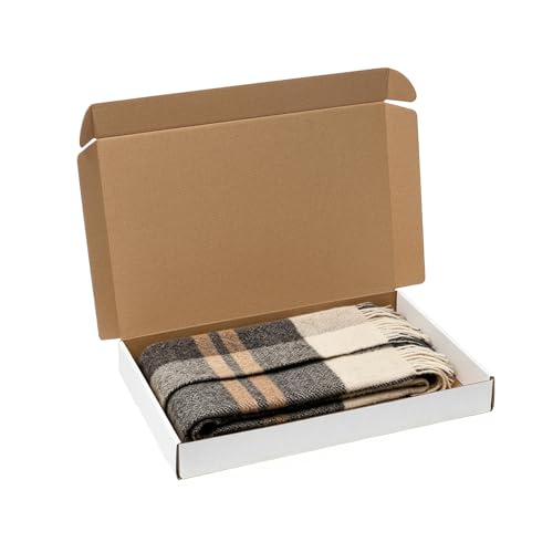 Wowxyz Shipping Boxes 17x11x2" 20 Pack White Corrugated Cardboard Mailer - size: 17x11x2"
