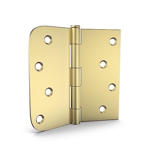 Goldenwarm Pack of 3, 4 inch Door Hinges Brushed Brass Gold Door Hinges - color: Gold, size: 3 Pack