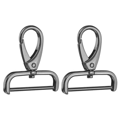 HARFINGTON 2Pcs Detachable Snap Hook Swivel Clasp 1 1/2" D Ring with Swivel Lobster Claw Clasps Hook for Purse Strap Keychain Bag DIY Craft, Gunmetal - color: Gunmetal, size: 1 1/2"