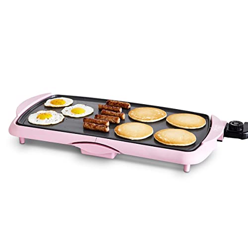GreenLife 20" Extra Large Electric Griddle, Pink - color: Soft Pink