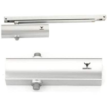 The Door Bull Series 5000 Automatic Door Closer – Hold Open Arm Features - size: 5000 Series, style: Silver