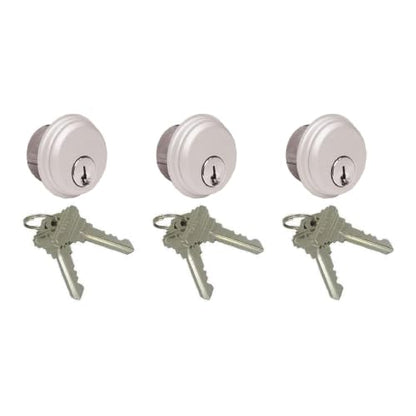 Double Cylinder Locks - Aluminum Silver, Mixed 3 Pack - color: Aluminum Silver, size: 3 Pack, style: Keyed Cylinder