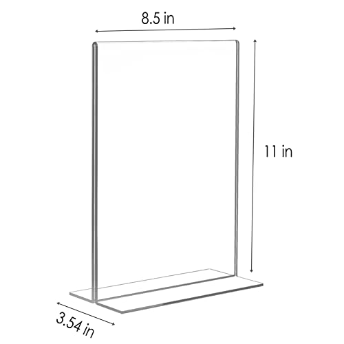 Relx Acrylic Sign Holder 8.5 x 11, Plastic Frame Flyer Holder, Double Frames Clear Acrylic Display Stand for Store, Restaurant (10 pack) - size: 10 pack