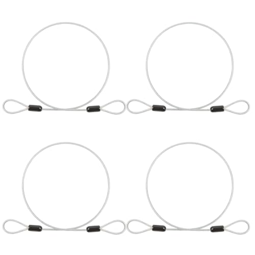 1/8" Travel Security Cable Lock, 7×7 Braided Steel Wire with Double Loops, PVC-Coated Anti-Theft Cable for Luggage, Backpack & Outdoor Gear, White, 2 ft, 4 Pack - color: White, size: 2FT-4PACK