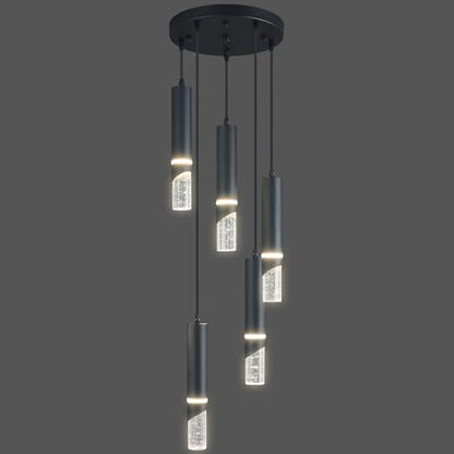Modern Dimmable Led Pendant Lights Kitchen Island, Ideal for Living Room, Bedroom,Sink 30w LED Crystal Energy-Saving Hanging Lamp for Cozy Lighting (Black 5 Light) - size: 5-Light