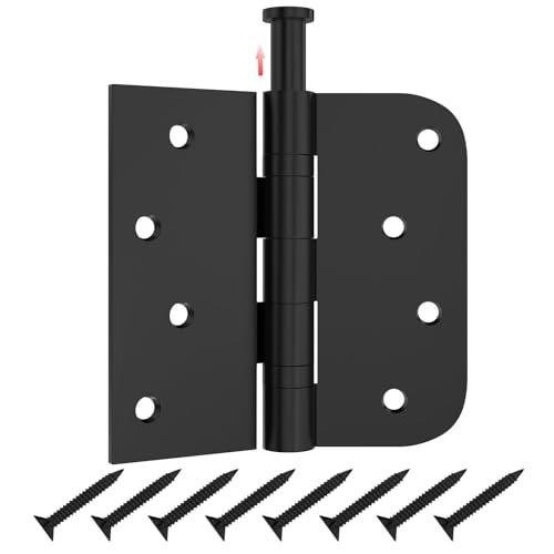 Stainless Steel Ball Bearing Door Hinges, 4x4 Inch Matte Black, Pack of 3 - color: Matte Black - 06, size: 4 inch - 3 pack
