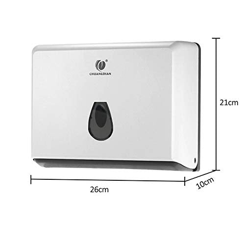 CHUANGDIAN Multifold Paper Towel Dispenser Wall-Mounted Bathroom Tissue Dispenser for Business Commercial Use (White) - color: White