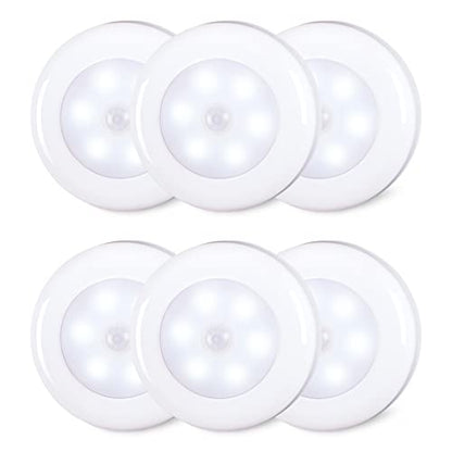 STAR-SPANGLED 2.8” LED Motion Sensor Light Indoor AAA Battery, 6 Pack White - color: Cool White