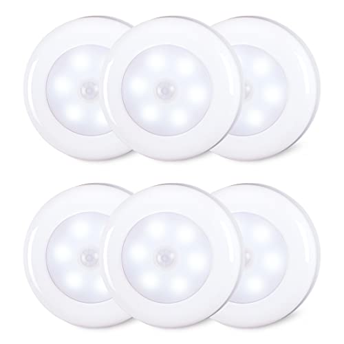 STAR-SPANGLED 2.8” LED Motion Sensor Light Indoor AAA Battery, 6 Pack White - color: Cool White