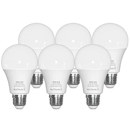 ORALUCE E26 LED Light Bulb 60 Watt, A19 9W 3000K Warm White, 6 Pack - color: Warmwhite, size: 6 Count (Pack of 1)