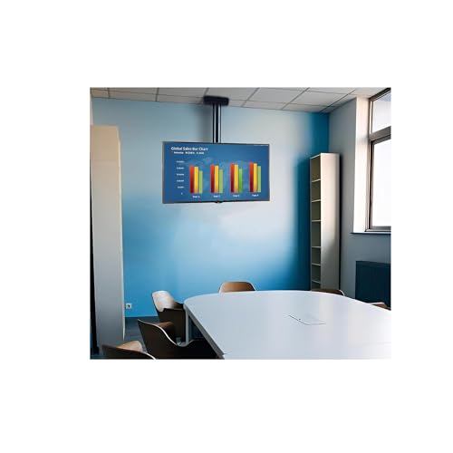 Peerless-AV Commercial Display Ceiling Mounting Kit and Ceiling Mount Column with Ceiling Plate and Bracket, Fits 32" to 65" Restaurant Displays, Airport Screens, Retail Signage and Hotel TVs