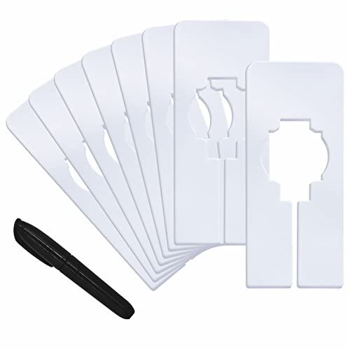 8 PCS Closet Rack Dividers, Wardrobe partition Board White Rectangular Clothing Hanger Dividers with a Bonus Marker, Writable & Reusable for Sorting Clothes Size, Color - color: White, size: 8 Pcs