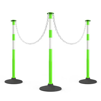 RoadHero 3 Pack 34 Inch Traffic Delineator Posts Cones, Lime Green - color: Green