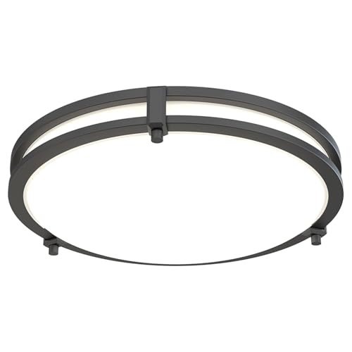 Juno Saturn Flush Mount Ceiling Light with Switchable Color Temperature (2700K-5000K), 13-Inch, Matte Black - color: Matte Black, size: 13-Inch