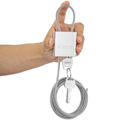 Cable Lock with 3 Keys | L 6.56ft(2m),D 1/6in(4mm) Adjustable Steel Cable Padlock | Aluminum Locks for Bikes, Gate, Lockers & Outdoor Gear | Weatherproof& Silver - color: silver-L 6.56ft(2m),D 1/6in(4mm)