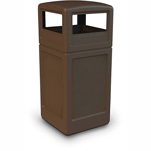 Commercial Zone-73293799 PolyTec 42 Gallon Square Waste Container with Dome Lid Color: Brown - color: Brown