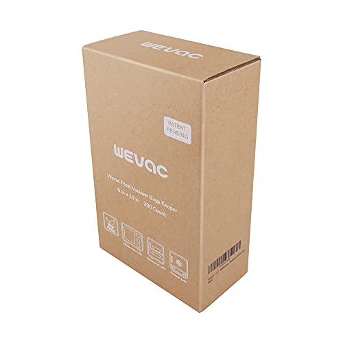Wevac 6” x 10” 200 Count Food Vacuum Sealer Bags Keeper, PreCut Pint, Ideal for Food Saver, BPA Free, Commercial Grade, Great for storage, meal prep and Sous Vide (Pack of 2) - size: 6" x 10" 200 count (Pack of 2)
