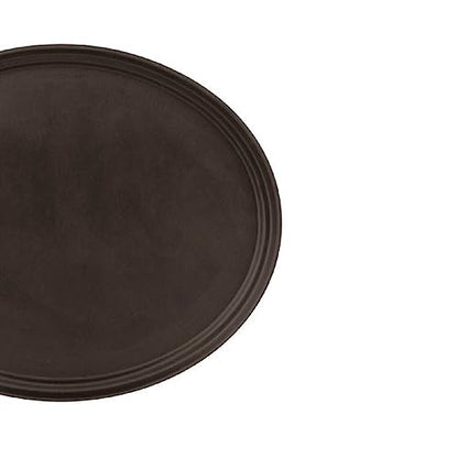 TrueCraftware- 22" x 27" Oval Serving Tray Fiberglass Brown Set of 2- Oval Tray Non Slip Surface Plastic Food Meals Server Tray with Raised Edges for Home Kitchen Restaurant Cafeteria Bar Hotel - color: Brown, size: 22" x 27" Oval