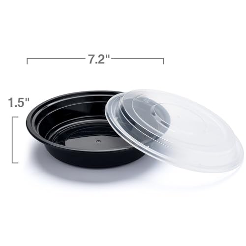 Glotoch Round Meal Prep Containers Bowls with Lids, 16 oz, 50 Pack - color: 24OZ-150Pack