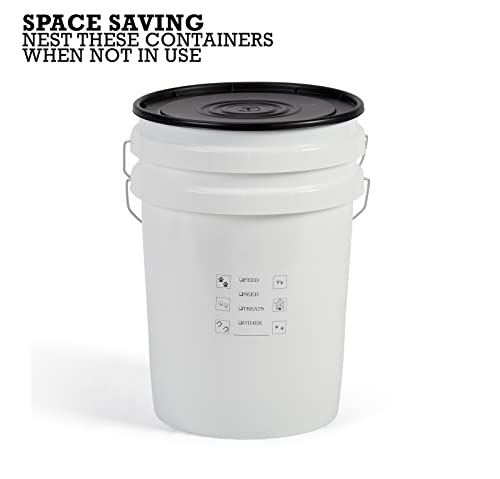 United Solutions 5 Gallon Airtight Pet Food Storage, 2 Pack, White/Black - size: (Pack of 2)