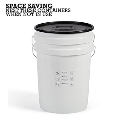 United Solutions 5 Gallon Airtight Pet Food Storage, 2 Pack, White/Black - size: (Pack of 2)