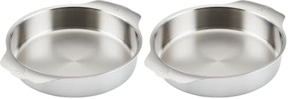 Hestan OvenBond Provisions - Tri-Ply Stainless Steel Round Baker 9" Diameter, Medium (Pack of 2) - size: Medium (Pack of 2)