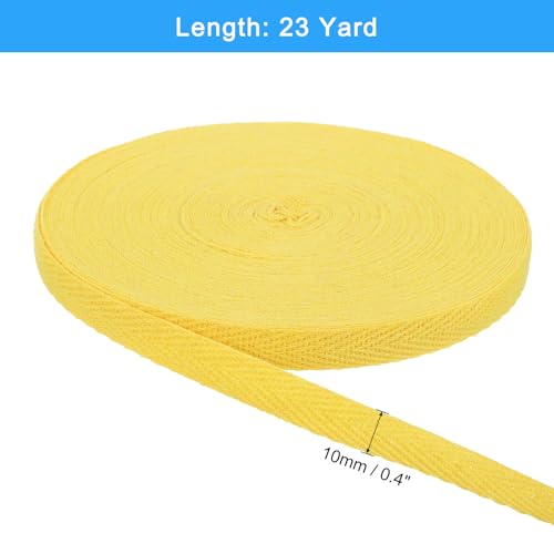 uxcell 23 Yards Cotton Twill Tape, 3/8-inch Herringbone Webbing Ribbon Bias Binding Tapes for Clothes Sewing, DIY Crafting (Bright Yellow) - color: Bright Yellow, size: 3/8-inch