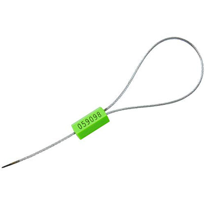 20pcs Security Marking Cable Seals Tamper Proof Steel Wire Seal Numbered Shipping Seals Disposable Pull Tight Self-Locking Cable Seal Truck, Trailers, Cargo, Containers Seal Ties Straps (Green, 20pcs) - color: Green, size: 20pcs