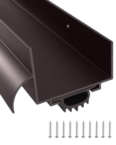 1 Pcs 1-3/4" x 36" U Shaped Aluminum Door Bottom Sweep - size: 1 Pcs,Brown