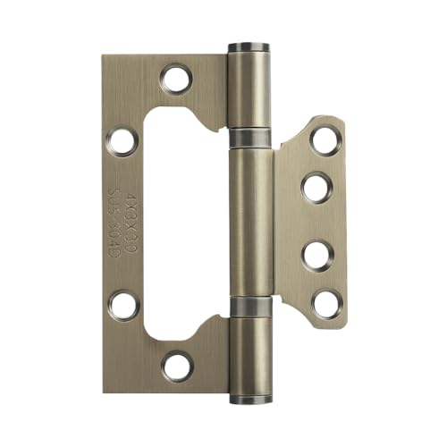 VOLUKA 6 Pack Non-Mortise Door Hinges - Easy to Install, 4" × 3" Stainless Steel Door Hinges - Smooth Movement and Heavy Duty, Bronze - color: Bronze