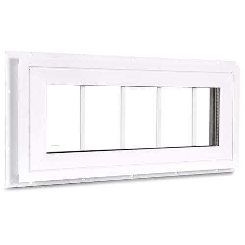 10" x 29" Vinyl Transom Window, White - color: White, size: 10" x 29"